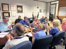 After receiving data about the health and status of Voyager 1 for the first time in five months, members of the Voyager flight team celebrate in a conference room at NASA's Jet Propulsion Laboratory on April 20, 2024.