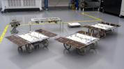 Three small rovers bound for the Moon are arrayed in a clean room at the agency's Jet Propulsion Laboratory in Southern California on Jan. 26, 2024.