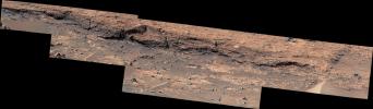 NASA's Curiosity Mars rover used its Mast Camera, or Mastcam, to capture this detailed view of jagged rocks and sediment exposed along the side of a mound called Fascination Turret.