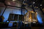 NASA's Lunar Trailblazer spacecraft sits in a clean room in August 2024 after undergoing environmental testing at Lockheed Martin Space in Littleton, Colorado.