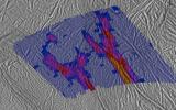 This image shows a high-resolution heat intensity map of part of the south polar region of Saturn's moon Enceladus, made from data obtained by NASA's Cassini spacecraft.